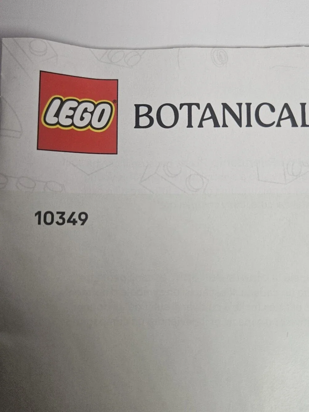Blue LEGO Botanicals Happy Plants building set number 10349 BOOK ONLY